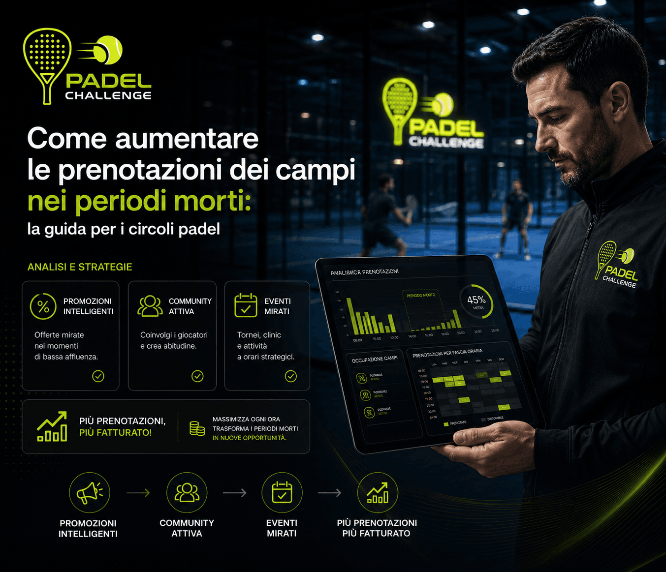 Come aumentare le prenotazioni dei campi nei periodi morti: la guida per i circoli padel